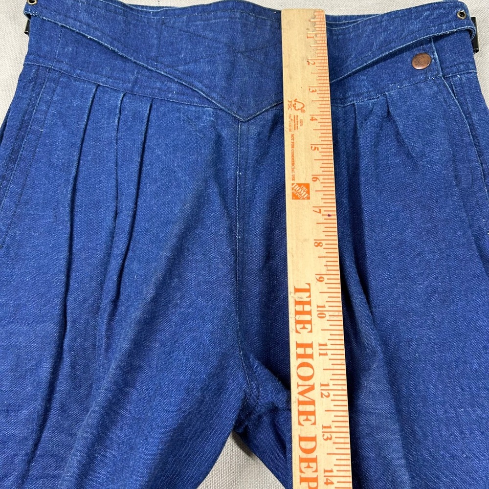 Vtg MBS International Jeans Womens 2 Pleat High Rise Taper 27x29 Buckles Indigo - Picture 8 of 9